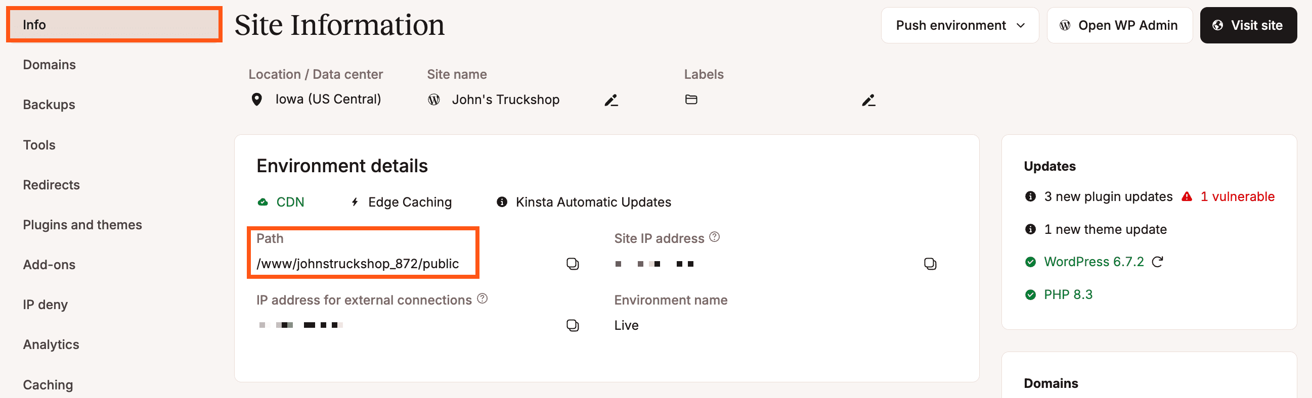 Path on the site's Info page. 